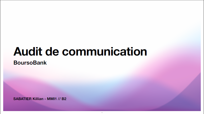 Audit de communication numérique - BoursoBank