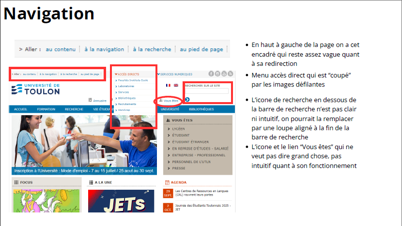 Audit UX/UI - Université de Toulon
